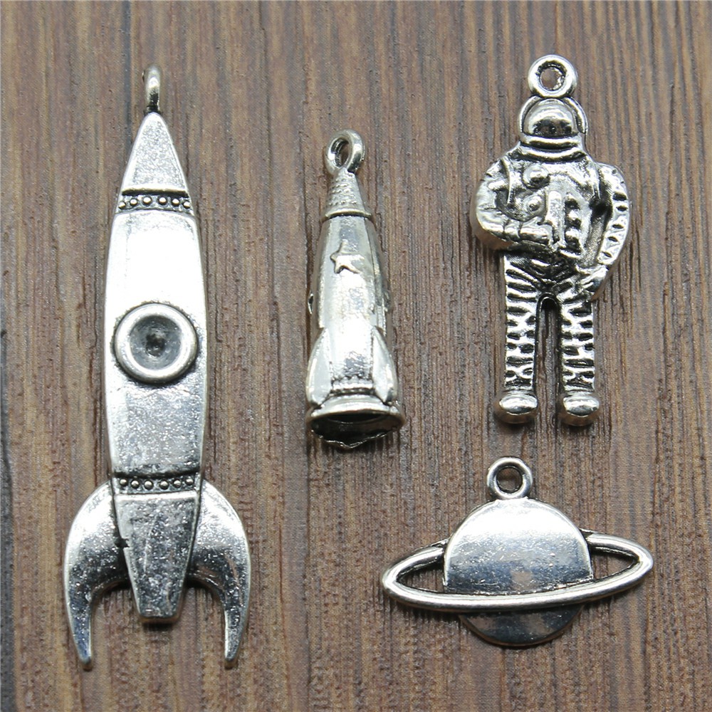 Vintage Fashion Wholesale - 10 sztuk Charms Rocket antyczne srebro