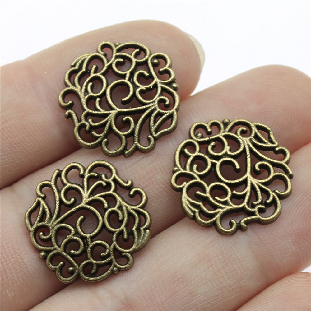 Vintage Fashion Nova - 10 szt. 18x18mm 2 Kolory Antyczne