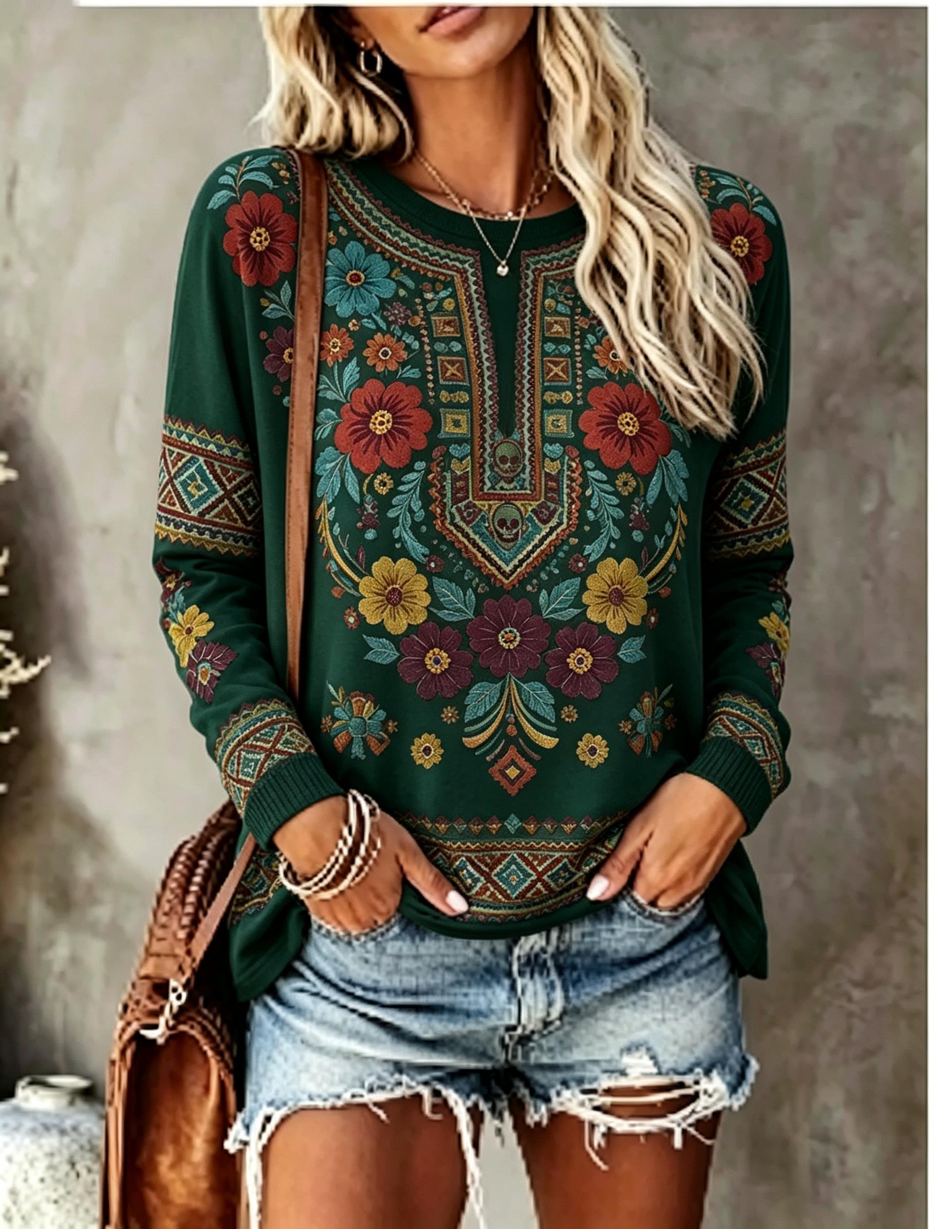 Damska koszulka z długim rękaw – Printed Floral Shirt recenzja i cena