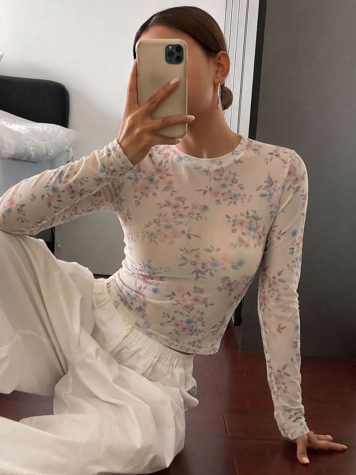 Damska koszulka z długim rękaw – Printed Floral Shirt recenzja i cena