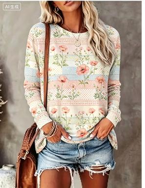 Damska koszulka z długim rękaw – Printed Floral Shirt recenzja i cena