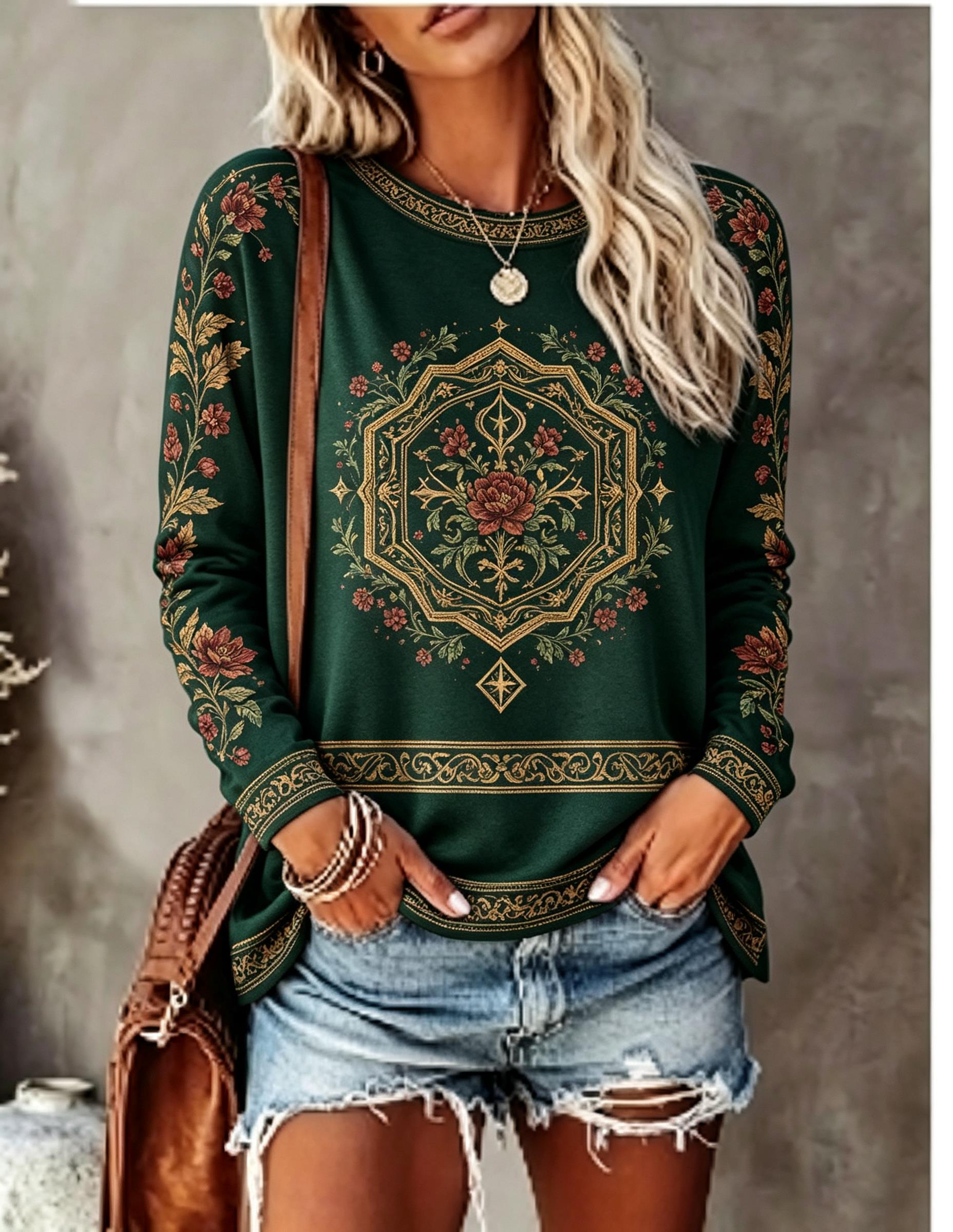 Damska koszulka z długim rękaw – Printed Floral Shirt recenzja i cena
