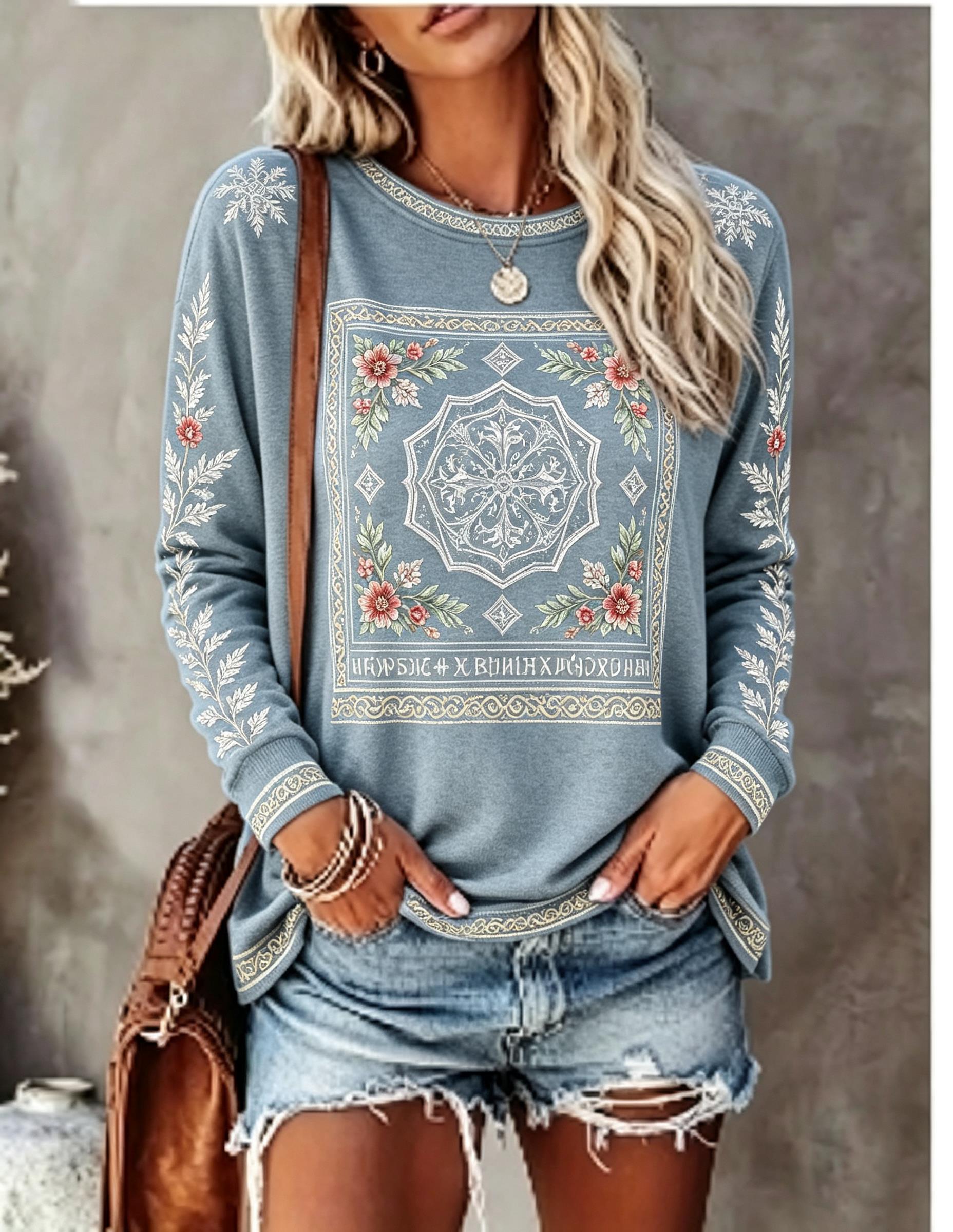 Damska koszulka z długim rękaw – Printed Floral Shirt recenzja i cena