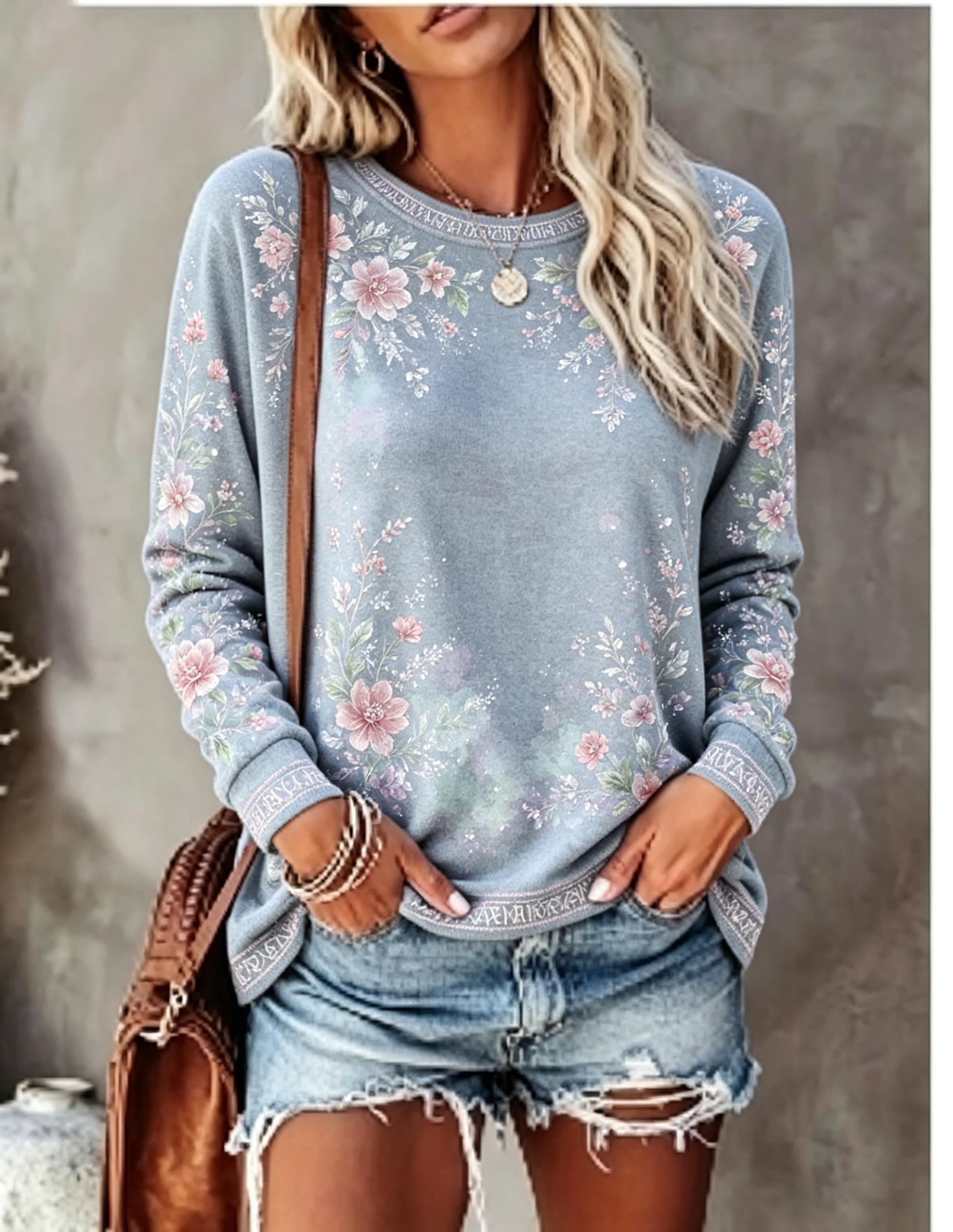 Damska koszulka z długim rękaw – Printed Floral Shirt recenzja i cena